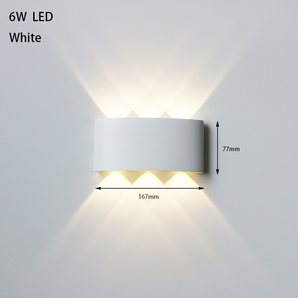 Led udendørs vandtæt væglampe belysning soveværelse stue lys gang korridor udendørs havelampe aluminium led væglampe: Hvid / Foranderlig