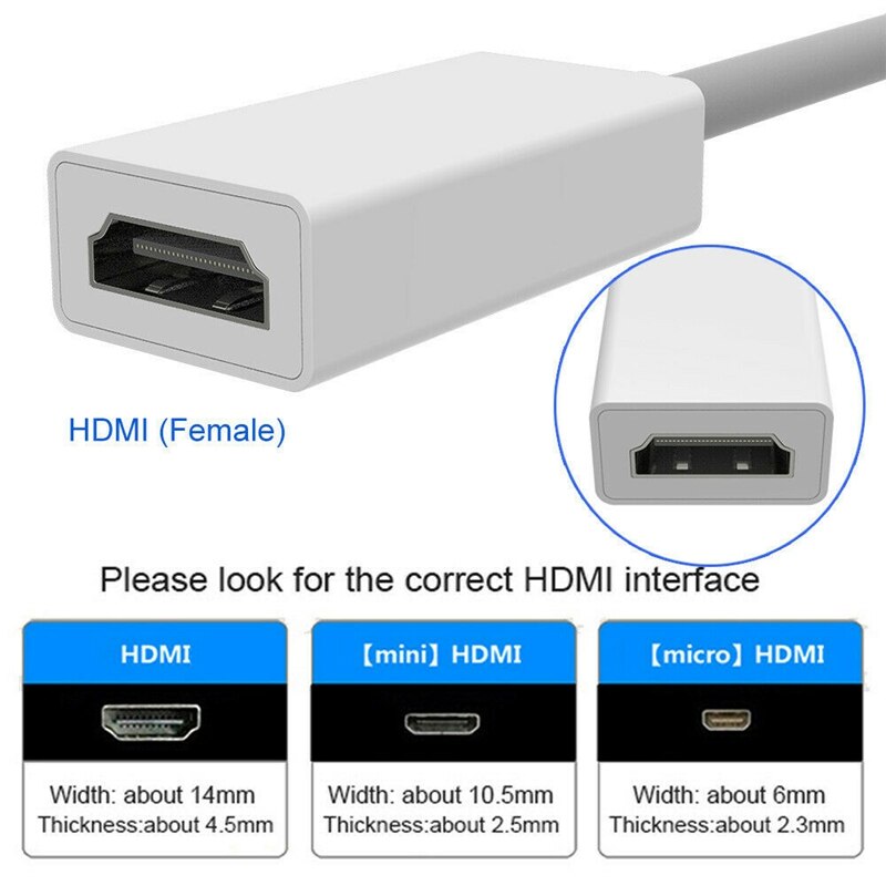 Adaptateur de câble Mini DVI mâle vers HDMI femelle, moniteur convertisseur vidéo 1080P pour Pro Air IMac