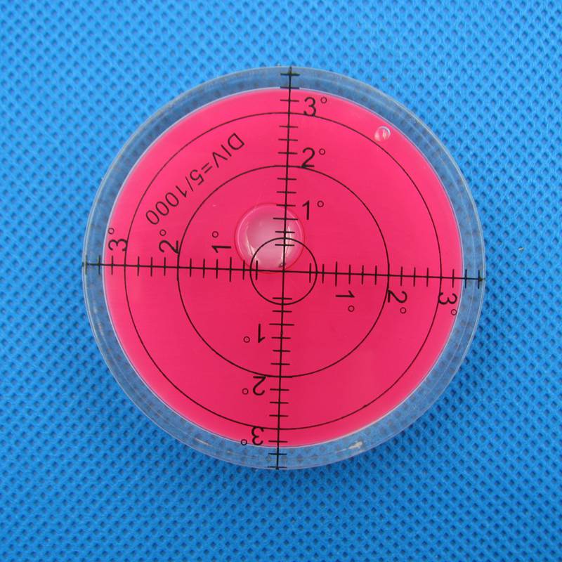 Haccury 60*12mm cirkulärt vattenpass med rund bubbelpass universal grader: Röd