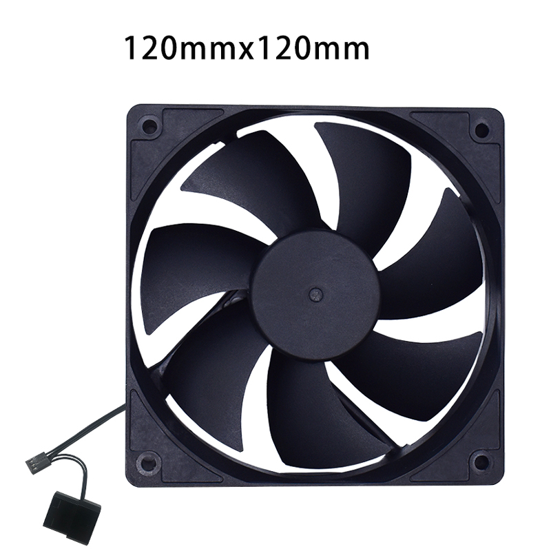Ventilador de ordenador silencioso de 8cm, 9cm y 12cm, ventiladores de PC silenciosos para ordenador, carcasa de PC, GPU, CPU, refrigeración del radiador: Negro