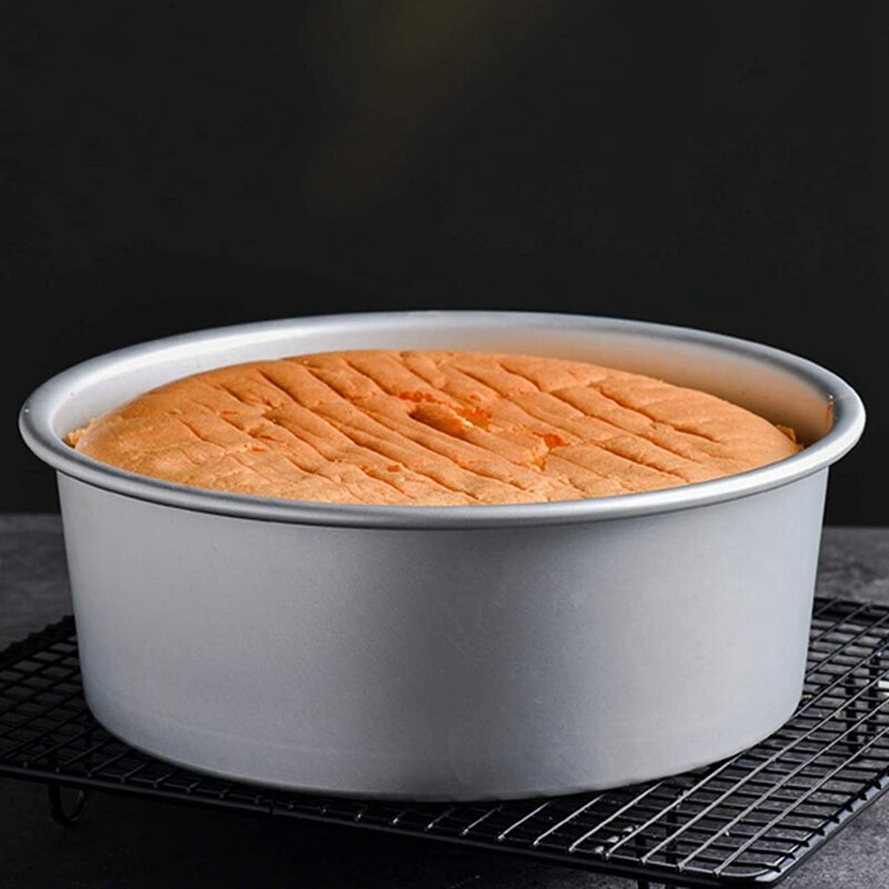 3 Pack 8-Inch Aluminum Round Cake Pan with Removable Bottom,Round Cake Mold Baking Supplies