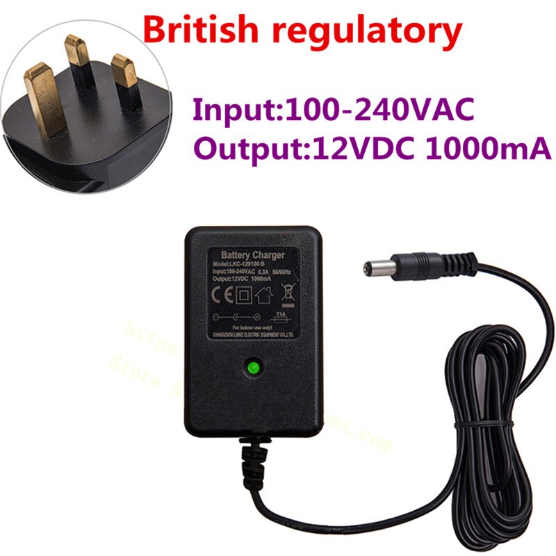 Cargador de coche de juguete con control remoto universal, dispositivo de carga de batería con agujero redondo de 6V/12V, regulación en ee.uu., Reino Unido, Europa, Australia: 12V1000mA (Y)