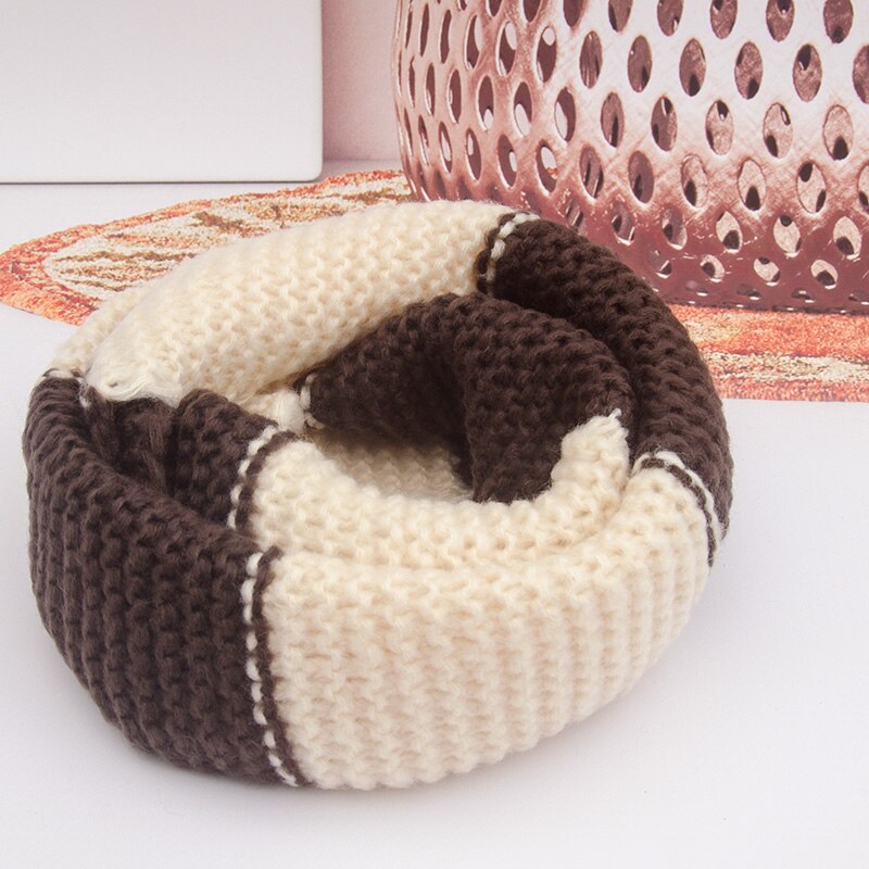 Snoodd Scarf Knitted Winter Warm Infinity Women Ring Scarf Color Matching Soft Neck Loop Circle Foulard Femme: color2