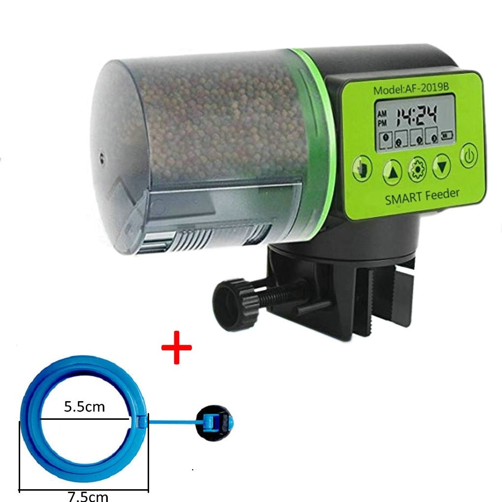 Smart Fish Feeder Aquarium Fish Tank Automatic Feeder LCD Electrical Timer Feeder Food Feeding Dispenser Tool: C