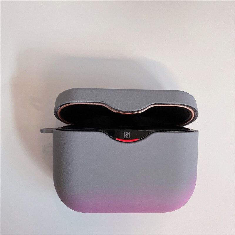 Earphone Case For SONY WF-1000XM3 Gradient Color Headset Protective Case Wireless Bluetooth Headset Accessories Charging Box: Gray purple