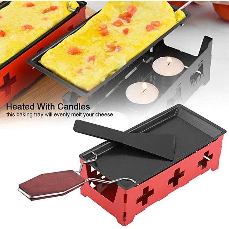 Non-Stick Cheese Oven Set Mini BBQ Cheese Board With Wood Handle Iron Swiss Cheese Melter Pan Kitchen Baking Tools