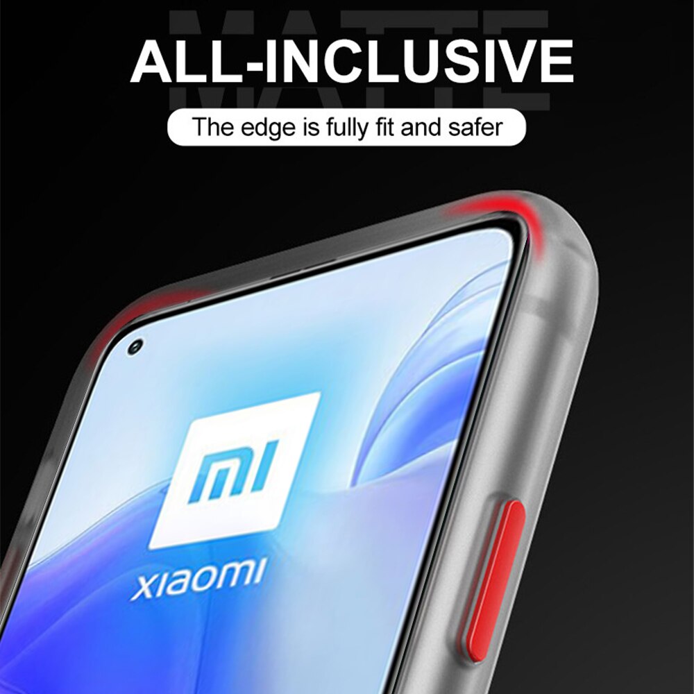 Para xiaomi mi 10t pro caso à prova de choque em xiomi mi10t armadura matte caso protetor do telefone mi10tpro tpu pele sentir capa escudo coque