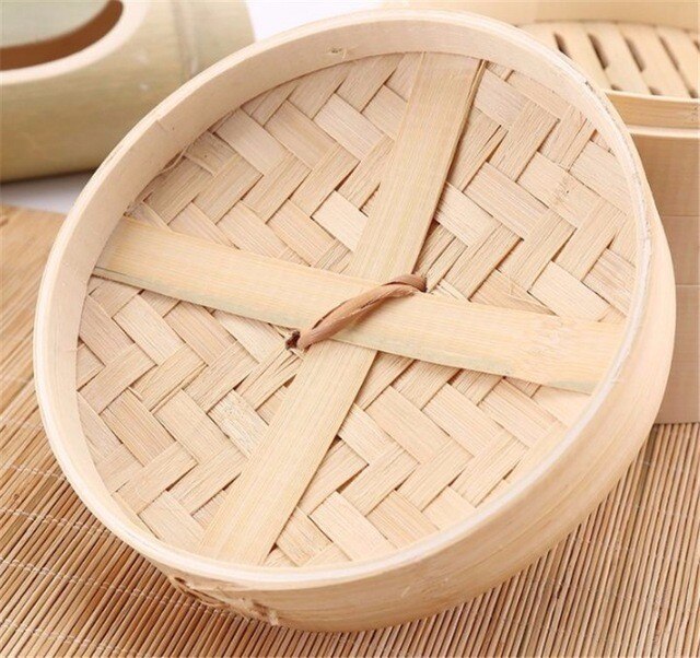 Ett bur eller lokk matlaging bambus dampkoker for fisk ris grønnsak snack kurv sett kokeverktøy dumpling steamer 5 stk steamer matter: 16.5cm lokk