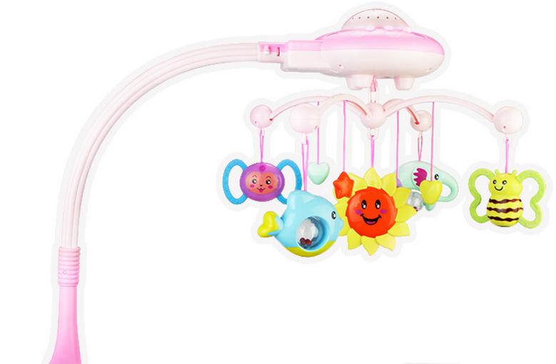 Beste Rammelaars Baby Speelgoed Projecteren Musical En Roterende Baby Mobiele Muzikale Bed Bel Met 50 Muziek Voor 0-12 Maanden