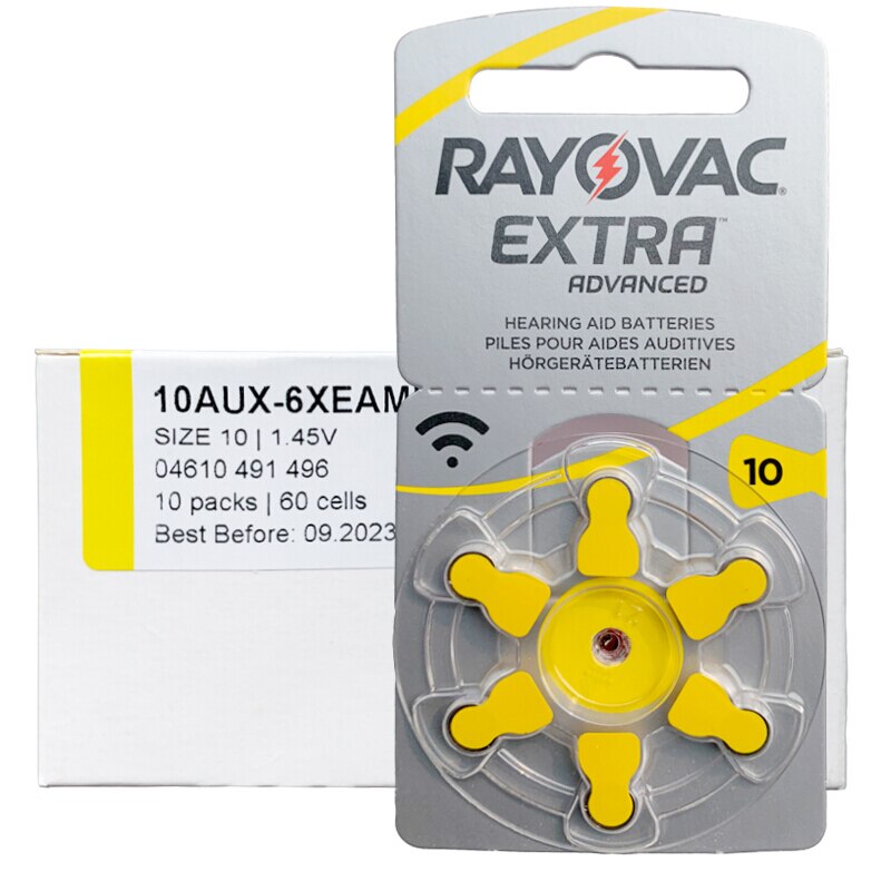 60 Pcs Rayovac Extra Prestaties Gehoorapparaat A10 Batterijen. Zink Air Gehoorapparaat Batterij 10 A10 10A PR536: Default Title