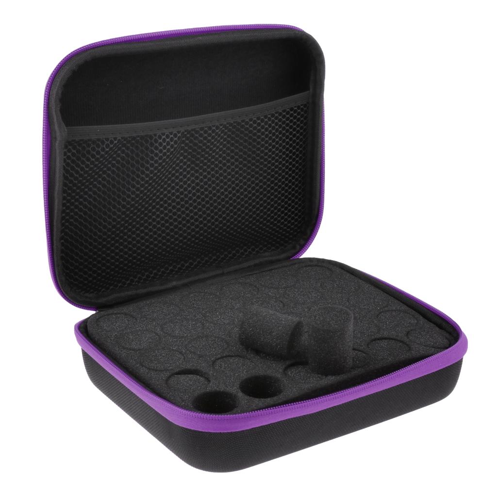 Mallette de transport d&#39;huile essentielle, 30 bouteilles de 5 Ml 10 Ml 15 Ml: Purple