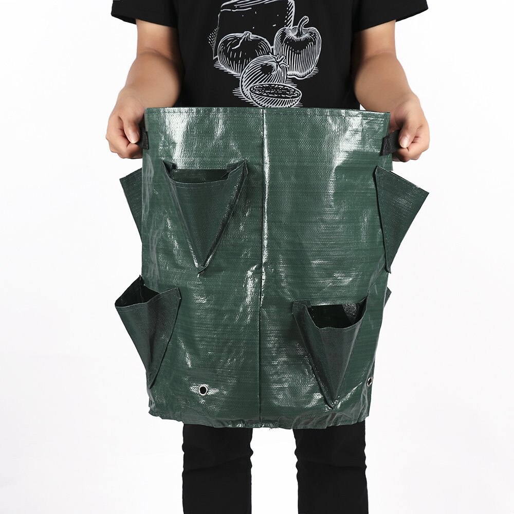 2 Pack 10 Gallon Strawberry Planting Bags PE Flower Growing Climbing Plants Vegetables Strawberry Planter Container with Handle