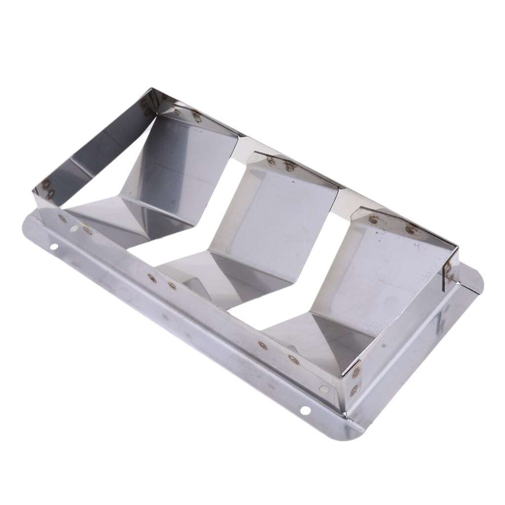 Stainless Steel Slotted Ventilator Vent 3 Louver Ventilation Gill Plate - Marine Yacht Air Vents Boat Fitting - Silver