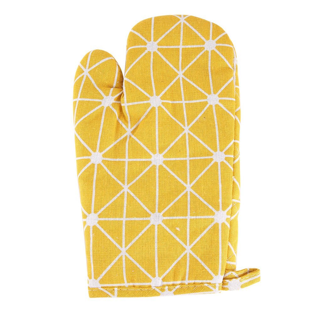 BBQ Grilling Cotton Linen Insulated Gloves Cooking Baking Necessary Tool Heat Resistant Outdoor Gloves One Size: yellow