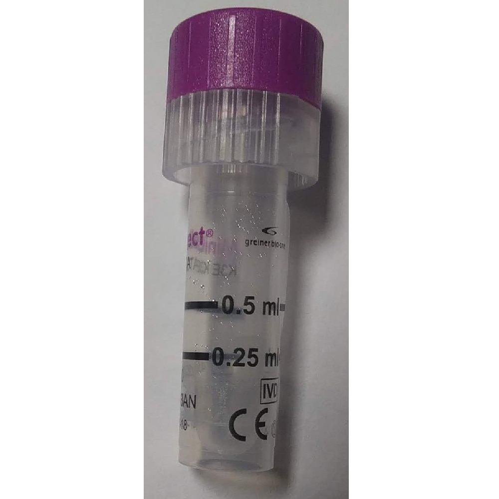 Medische Disposable K3EDTA Bloedafname Buizen 0.25-0.5 Ml Antistollingsmiddel Verzamelen Buis, Niet Vacuüm Bloed Test