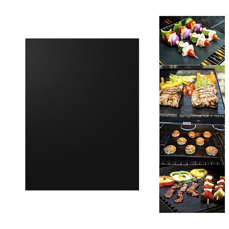 Esterilla antiadherente reutilizable para barbacoa, alfombrilla para hornear, hoja portátil de pícnic al aire libre, utensilio para cocinar, barbacoa, horno, accesorios para barbacoa, esterillas: 1pc