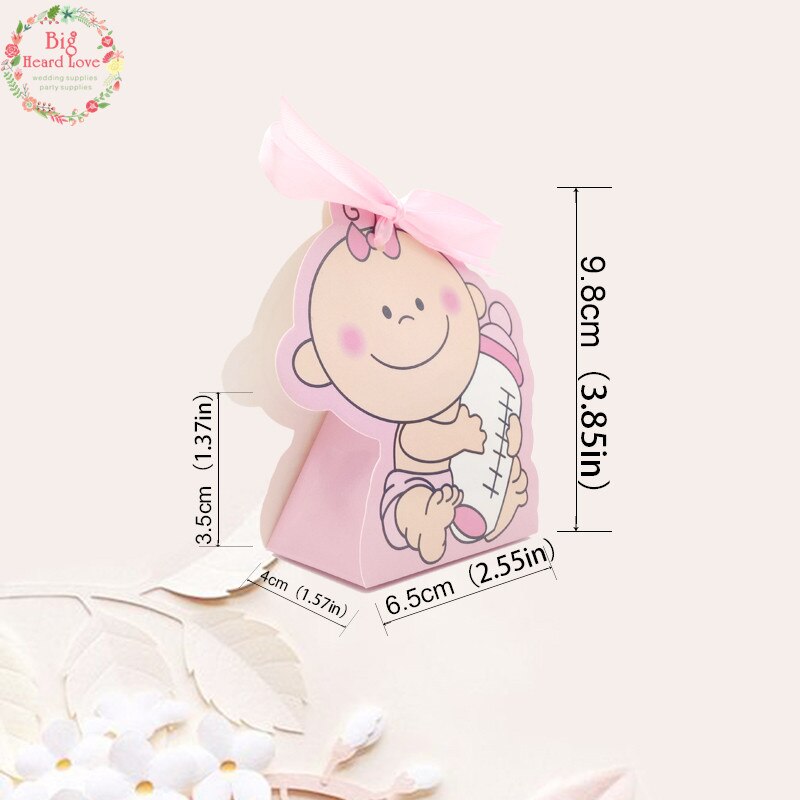 12 stuks/set babymeisje en jongen papieren doos feest babyshower snoepdoos babyfles verjaardagsfeestdecoraties kinderen