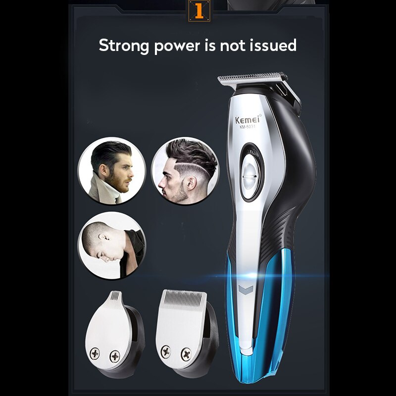 kemei hair trimmer KM-5031 electric hair clipper 11 in 1 haircut machine bald head oil head nose shaver beard razor rechargeable