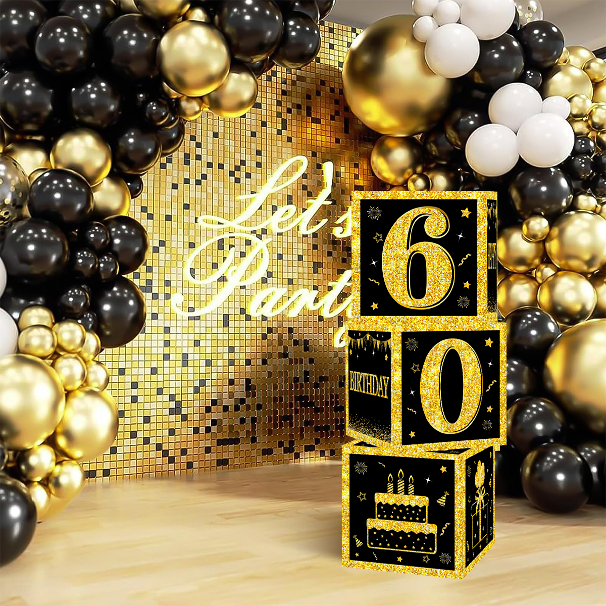 Zwart Goud Verjaardag Nummer Papier Doos Gelukkig 18 30 40 50 60 Jaar Oude Verjaardagsfeestje Decoratie Kinderen Volwassen Verjaardagsfeestje levert