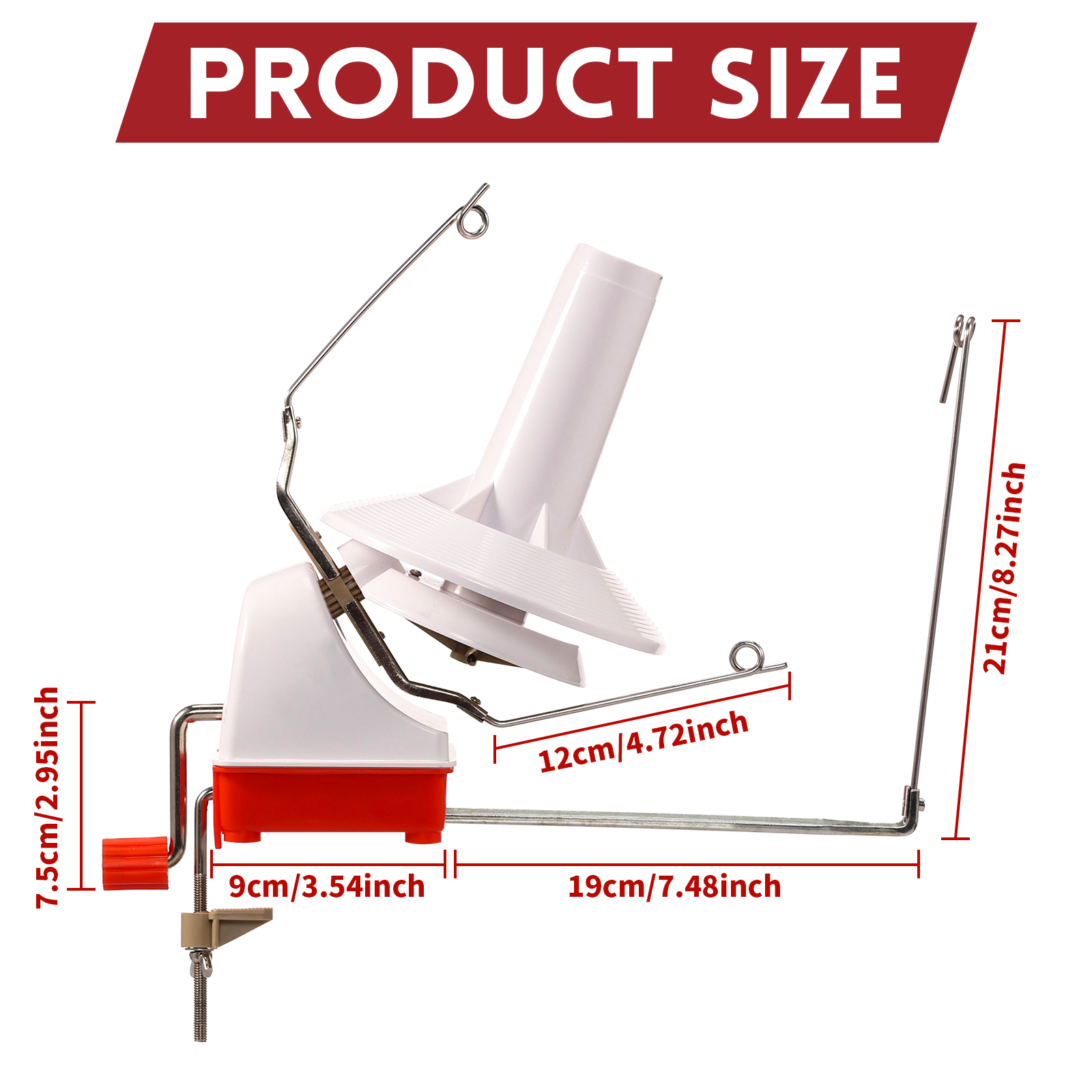 Hand Operated Yarn Winder Fiber Wool Manual Handheld Winder Machine String Ball Portable for DIY Sewing Making Accessories