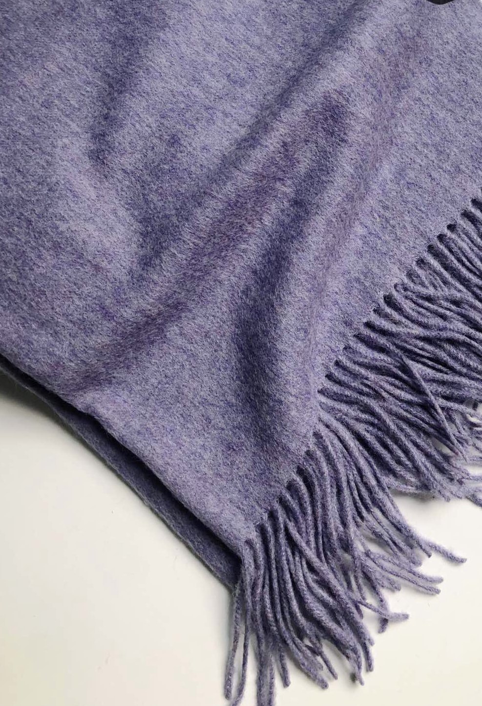 Kvinder tørklæder klassiske all-purpose høj uld frynsede solid sjal stort tørklæde multicolor: Lavendel lilla
