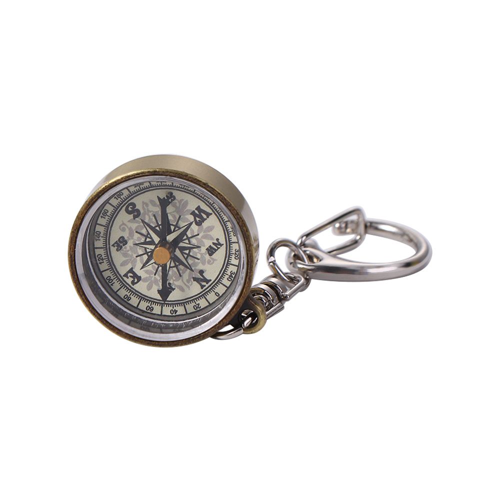 Boussole de poche vintage en alliage de zinc, équipement d'escalade, outils de navigation, porte-clés de camping, mini boussole, de voyage