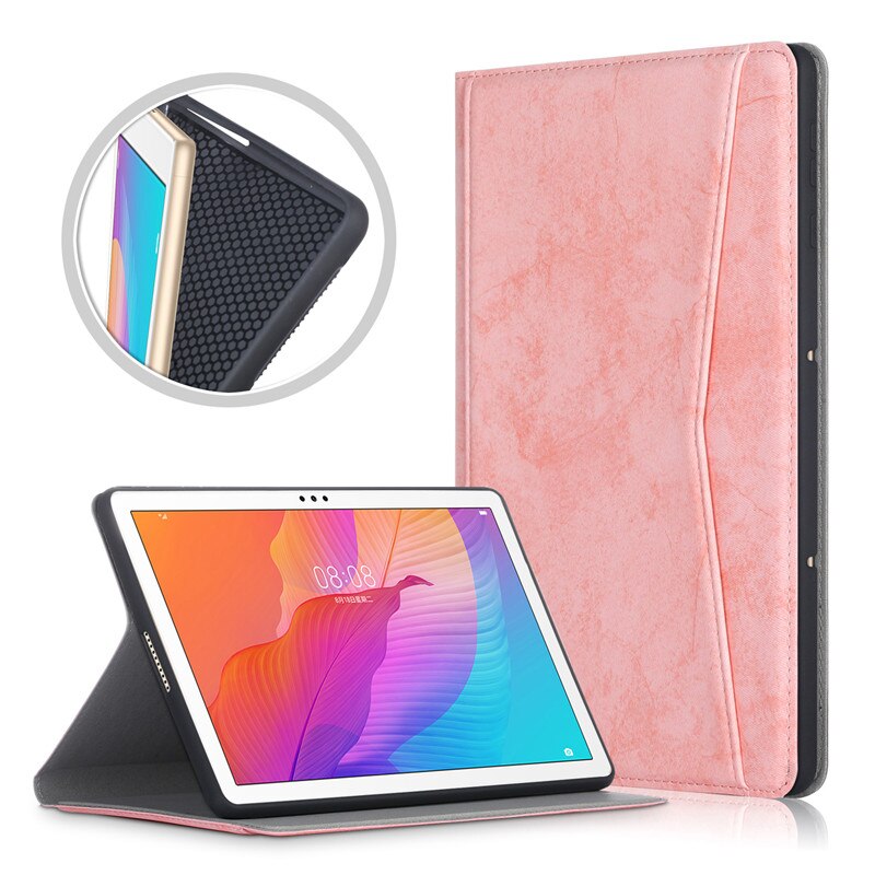 Tablet Case for Huawei MatePad T10s T10 - 10.1 inch Flip Wallet Stand Cover with Card Pocket - Shockproof: Pink / For T10 (9.7 inch)