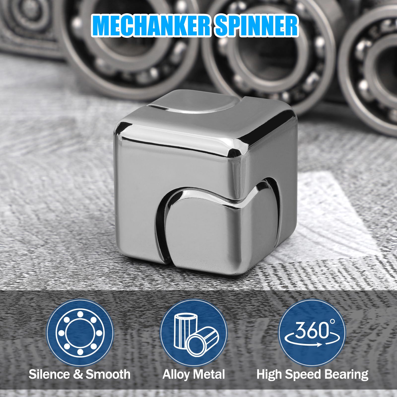 Metallinen kuutio pyörivä sormenpäägyroskooppi fidget anti stress lelut aikuisille toimisto koti matkailu kannettava spinner lelut joulu
