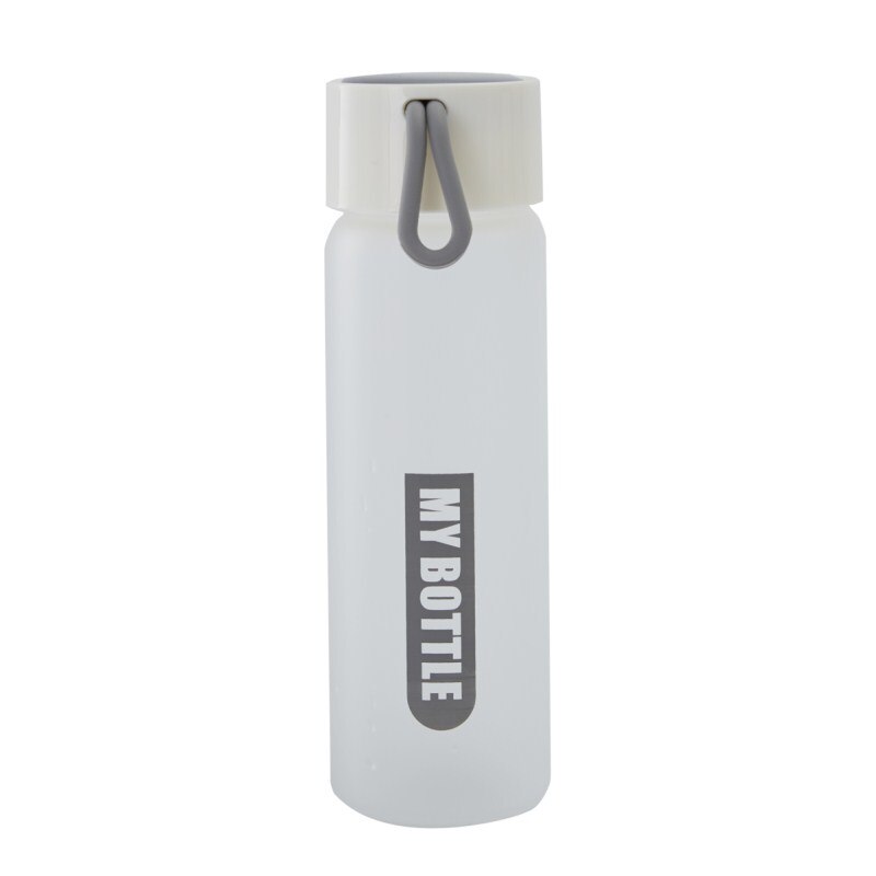 Portable Frosted Glass Water Bottle Drink Bottle Water Container Contracted Water Bottle-Cup Cup Cover Included