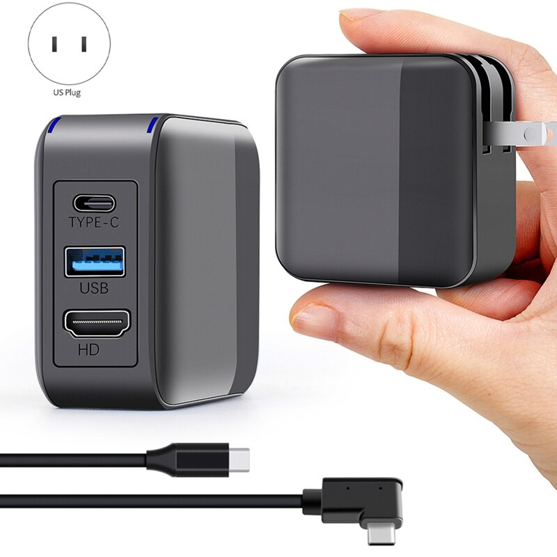 2-in-1 65W Multifunction 3.0 USB Charging Dock Station Type-C PC Adapter HD TV Converter for Nintendo Switch