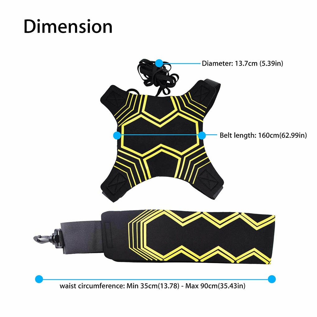 Control Skills Kick Ball Football Strap Training Aid Durable Elastic Returner Neoprene Practice Hand-free Soccer Trainer