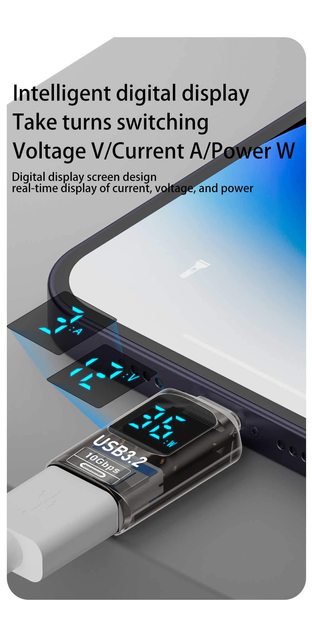 NNBILI USB 3.2 Digital Display Adapter 10Gbps USB Male TO USB Female adapter Fast Charging Data USB C Adapter For Laptop