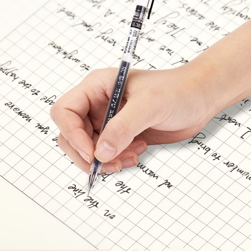 ZUIXUA 12pcs Gel Pen 0.38mm Black Blue Red Ink Pens Large Capacity Writing Smooth School Student Pens Office Stationery