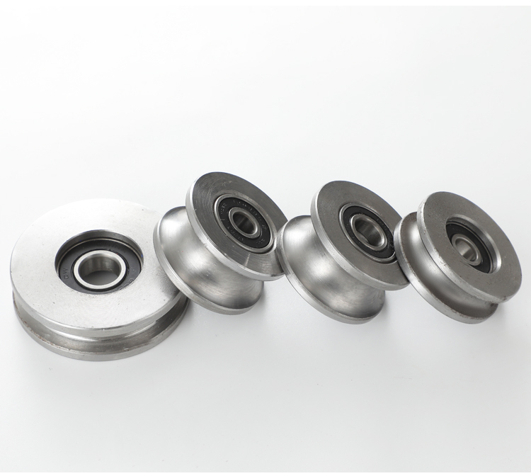 Miniature 45 steel U-shaped pulley Lifting bearing Small pulley Track wheel Crane Wire rope Miniature pulley