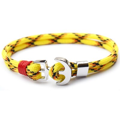 bateau ancre hommes foulard de tête pour femme Bracelets nautique survie corde chaîne Paracord Bracelet mâle Wrap métal crochets: D