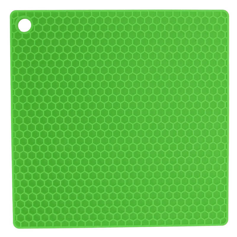 Magnetron Mat Anti-Brandwonden 17X17Cm Eenvoudig Te Reinigen Temperatuur Slip Isolatie Mat Voor Keuken: green