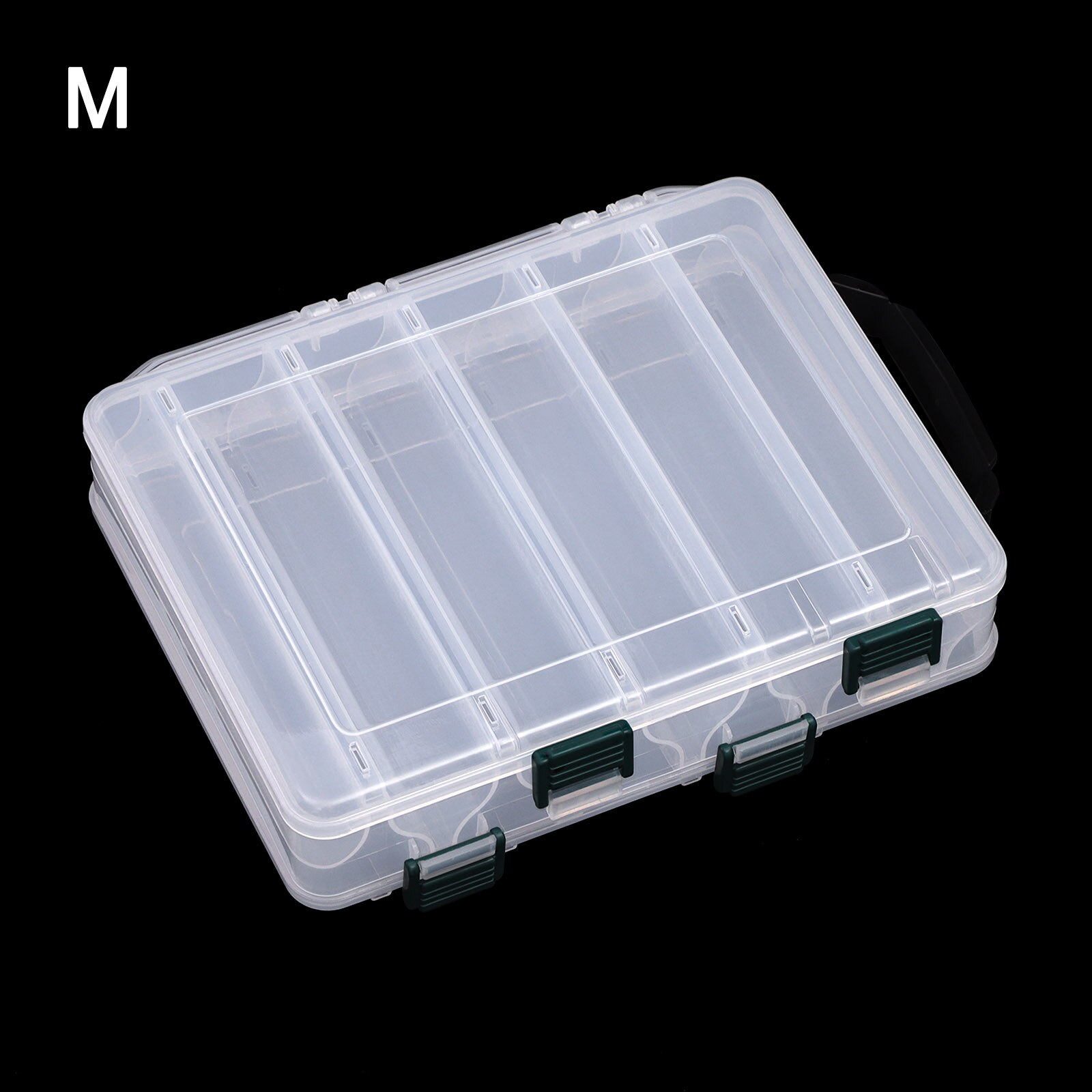 Double Side Fishing Lure Box Double Sided Tackle Box Fishing Lure Fishing Accessories Bait Fishing Tackle 14/10 Compartments: M