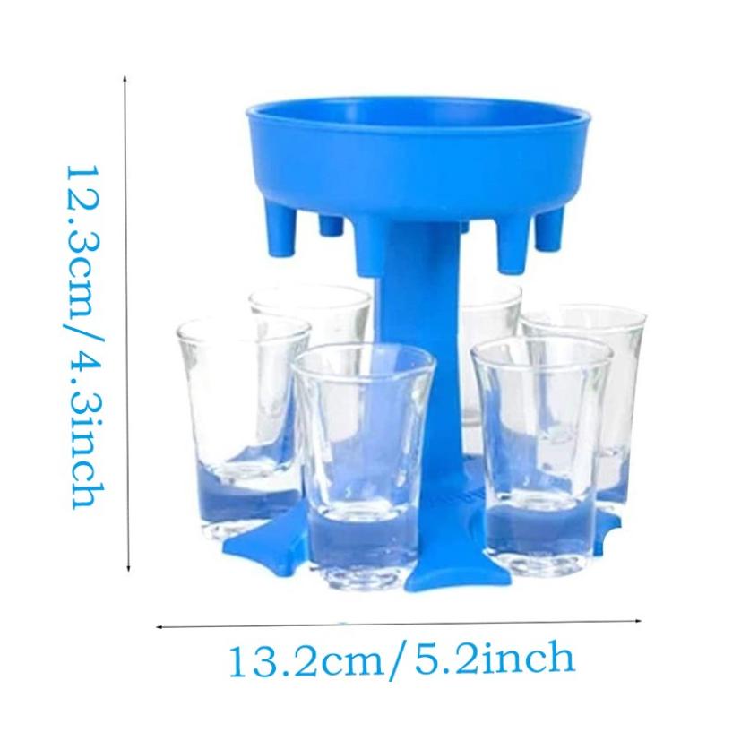 6 Shot Wine Glass Dispenser Holder Caddy Liquor Dispenser Party Beverage Drinking Games Glass Dispenser Party Bar Accessory