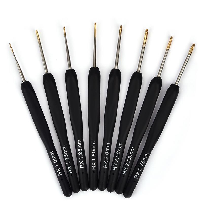 8Pcs Mix Size 2.5mm-6mm Crochet Hook Knit Weave Yarn Craft Knitting Needle Plastic Handle Knitting Hooks Needles Tools Christmas: Black 1-2.75mm