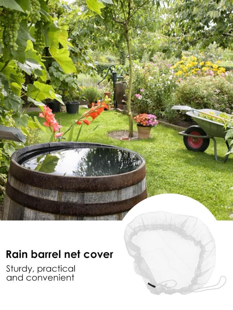 Rain Barrel Mesh Cover Water Collection Bucket Drawstring Cover Outdoor Tank Rain Harvesting Tool Protector Garden Accessories