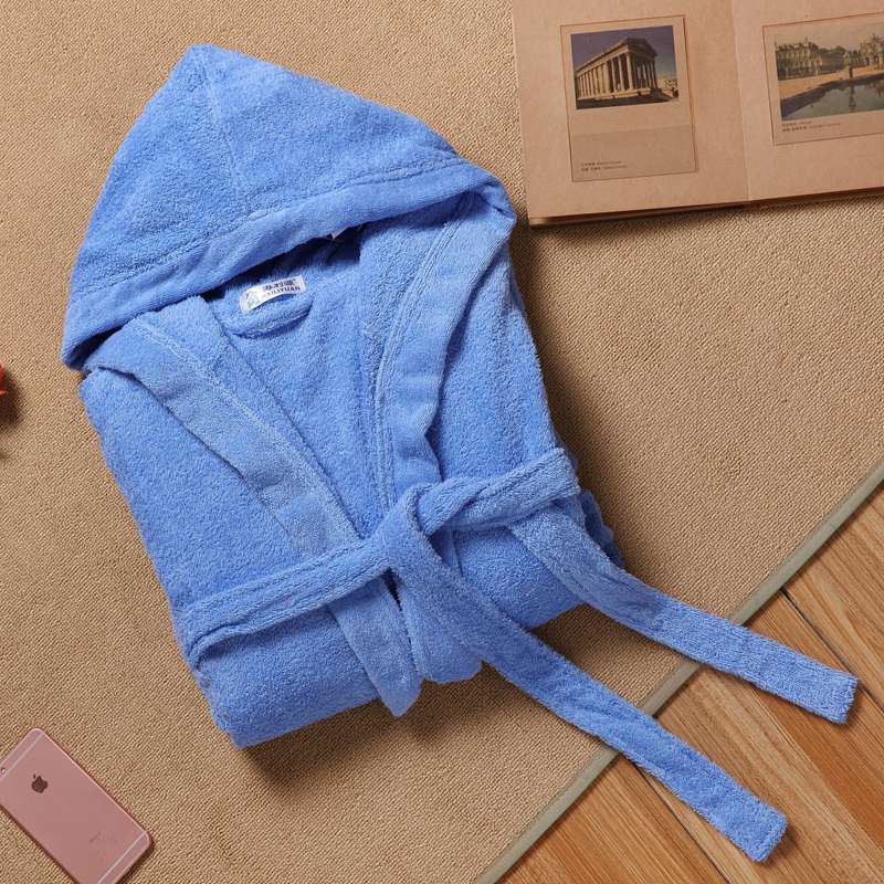 Bathrobe Men Cotton Towel Fleece Long Bath Robe Man Sleeping Robe Warm Bathrobe Sleepwear Male Pajamas Night Dressing Gown XXL: BLUE / XL