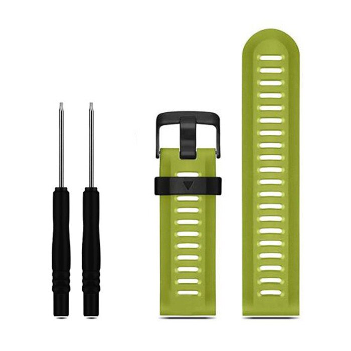 26mm largeur bracelet de montre pour Garmin Fenix 3 bandes Sport extérieur Silicone bracelet de montre pour Garmin Fenix 3 HR 5X Plus 6X Pro avec outils: Pin green