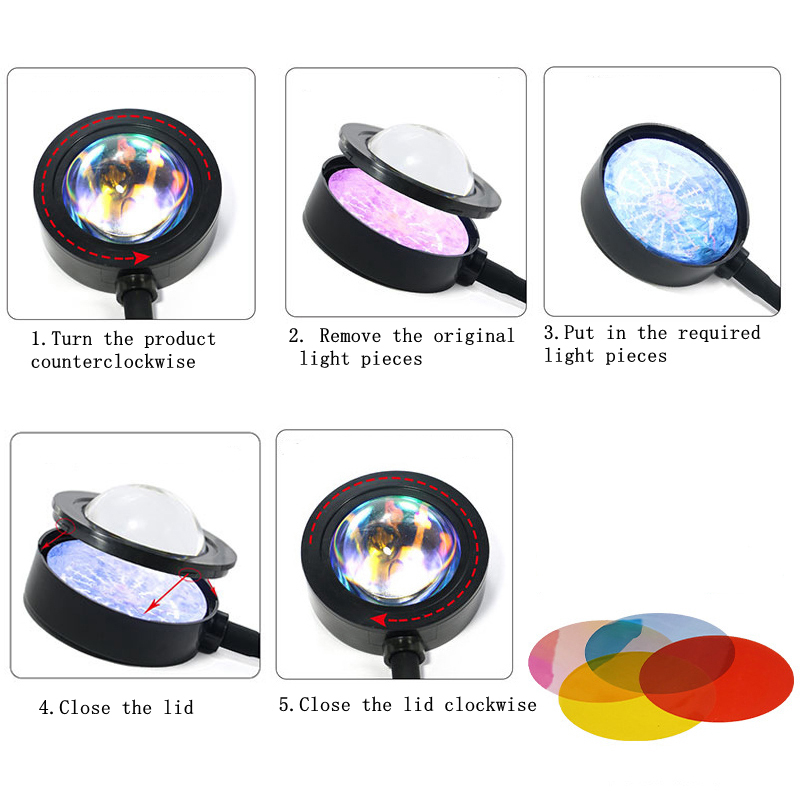 Smart Bluetooth Sunset Projection Lamp Sunset Projector Night Light APP Remote Led Lights for Room Decoration Photography