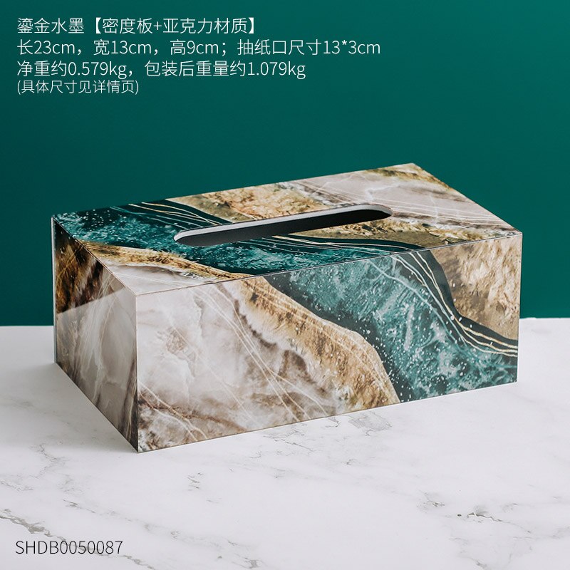 Marble Texture Tissue Box Acrylic Material Desktop Toilet Napkin Holder Office Desk Living Room Bedroom Tissue Protection Box: A