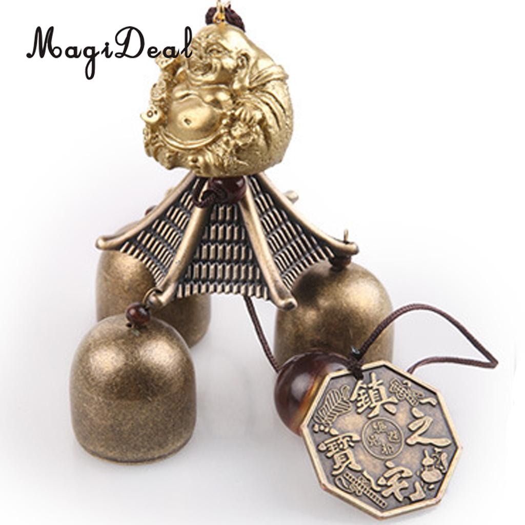 Magideal Traditionele Chinese Metalen Windgong Boeddha Coin Lucky Bel Feng Shui Opknoping Decoratie Ornament