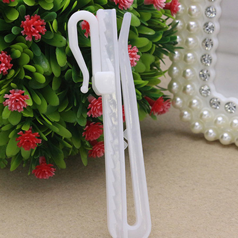 Ganchos colgantes de plástico para cortina, 50 unidades, color blanco, , CP057C