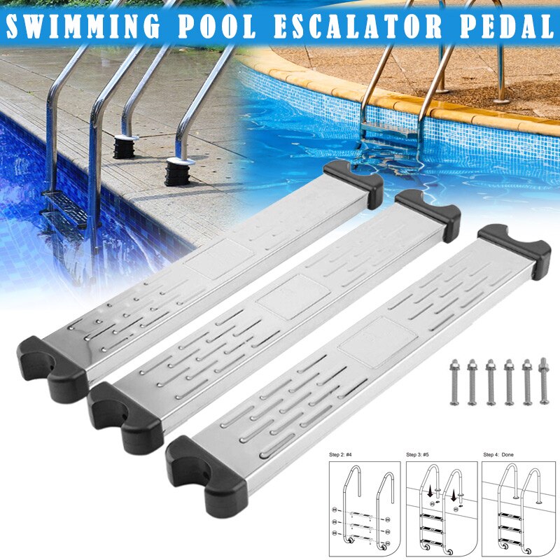 Newly Stainless Steel Swimming Pool Pedal Replacement Ladder Rung Steps Anti Slip Accessories SDF-SHIP