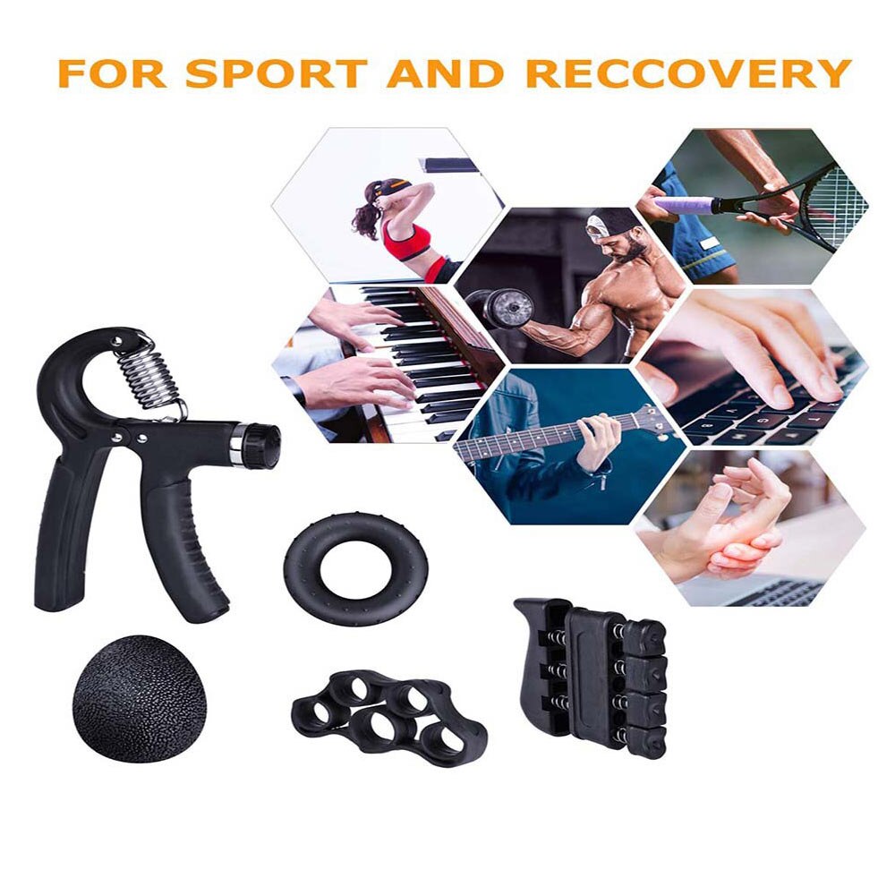 5 stk håndgrebssæt r-shape håndtræner sport styrketræning forstærker griber fjeder finger pinch carpal expander
