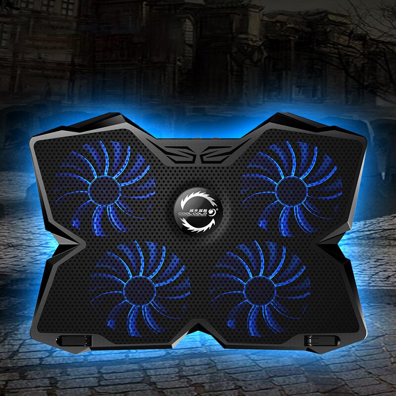 COOLCOLD 18 zoll Spielen Laptop Kühler Fünf Fan LED-bildschirm Zwei USB Hafen 1400RPM Laptop Kühlung Pad Notizbuch Stand für Laptop: Neu  Produkt    2