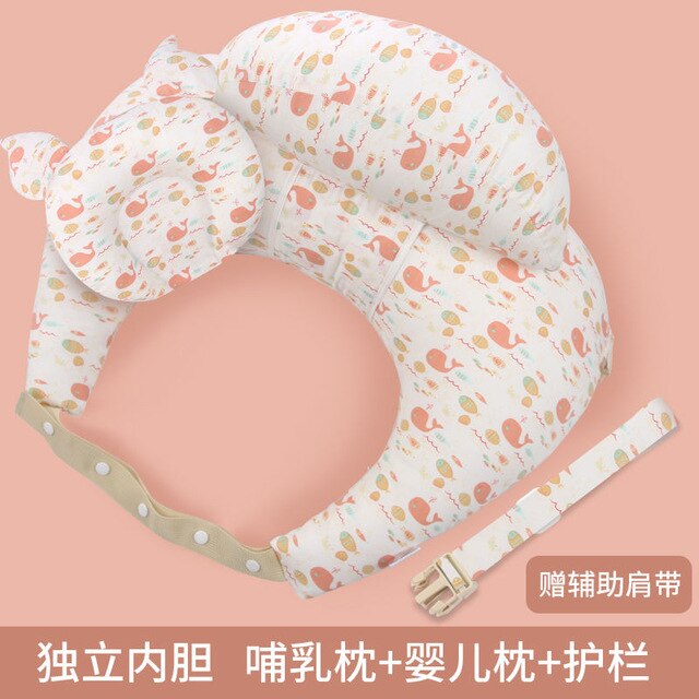 Coussin d'allaitement bébé maternité allaitement multifonction réglable coussin infantile -né alimentation couche lavable couverture: SET B5